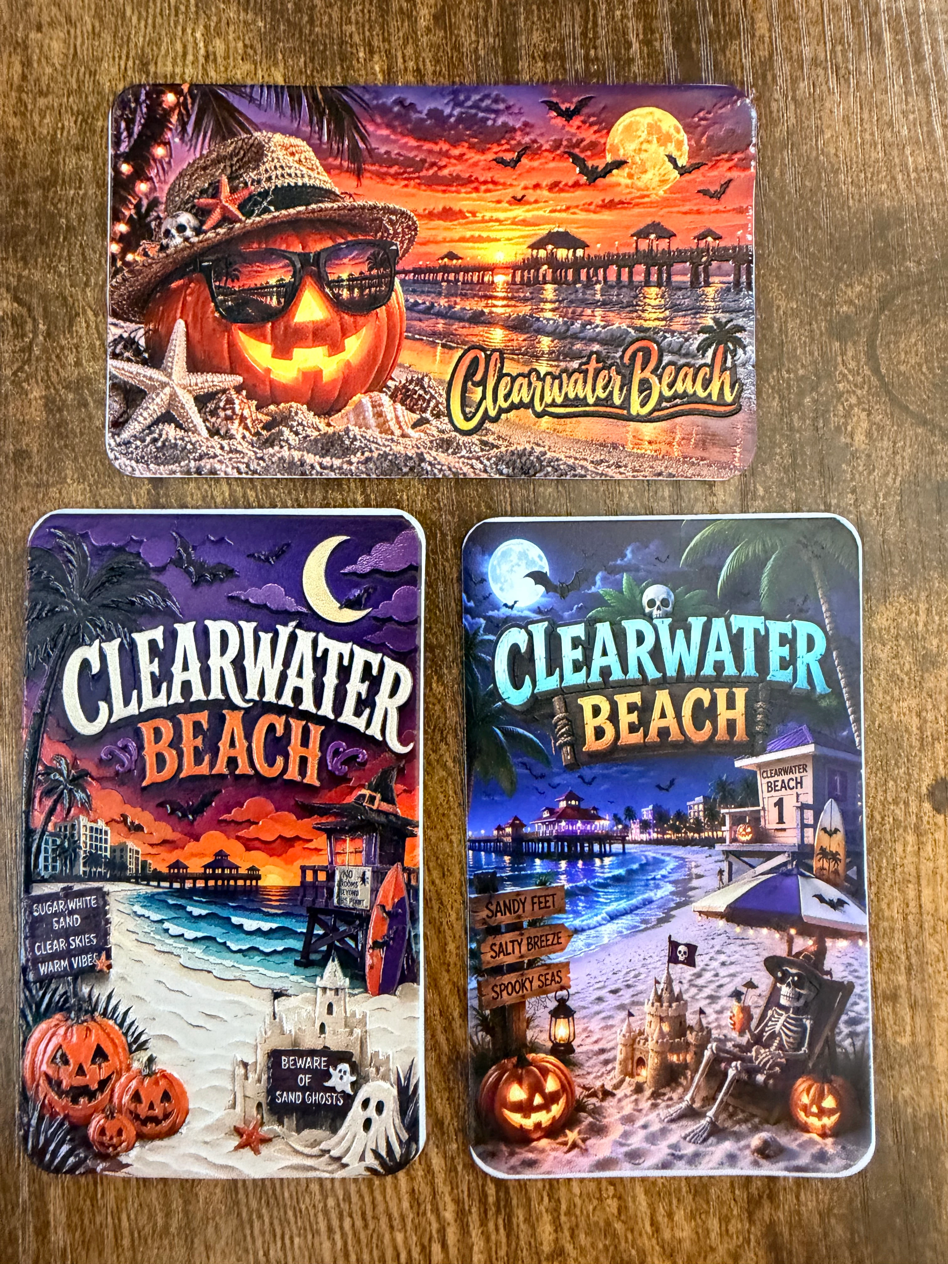 Clearwater Beach Halloween Themed Magnets