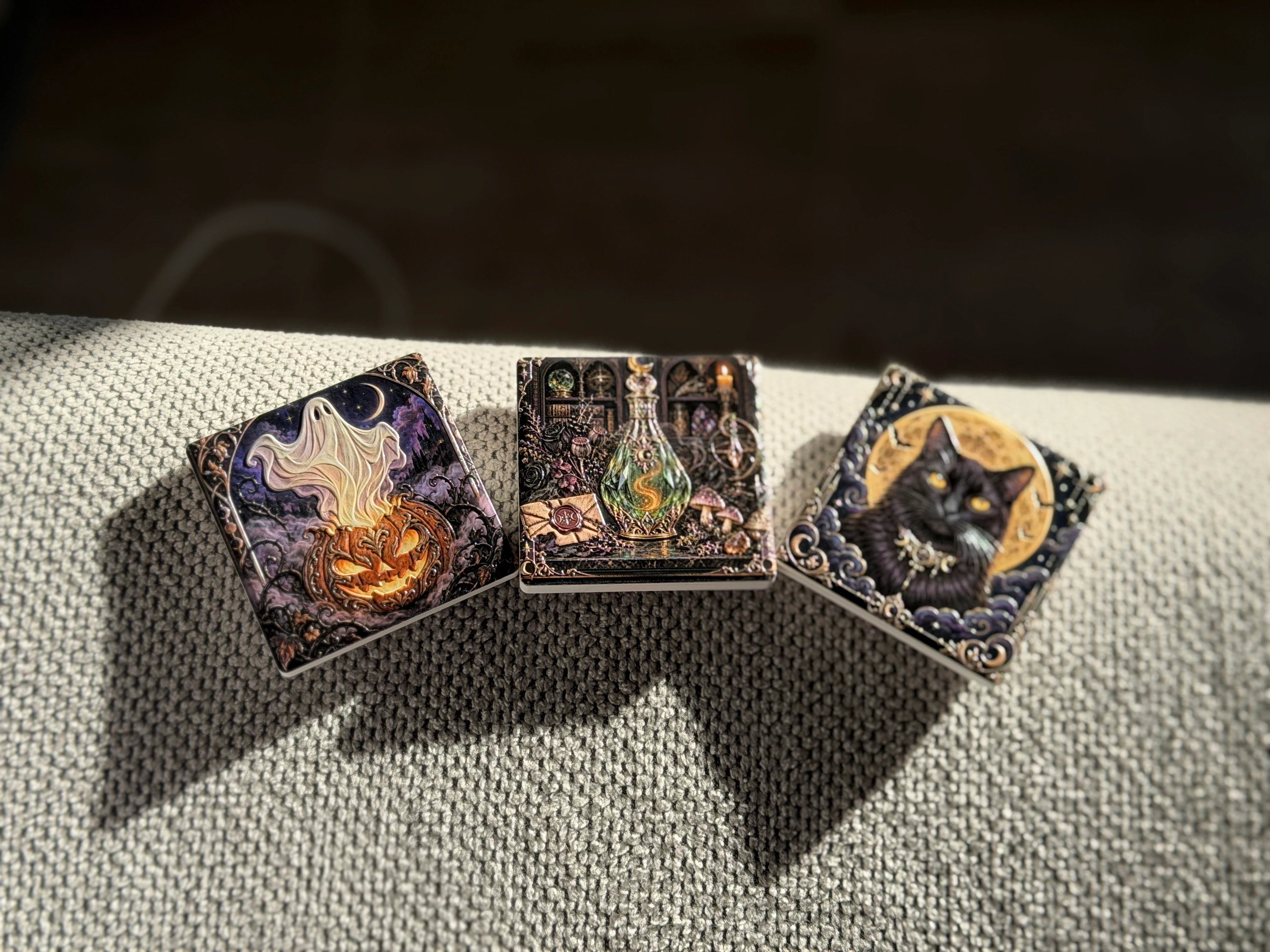 Eufymake Ceramic Halloween Magnets - Set of 3