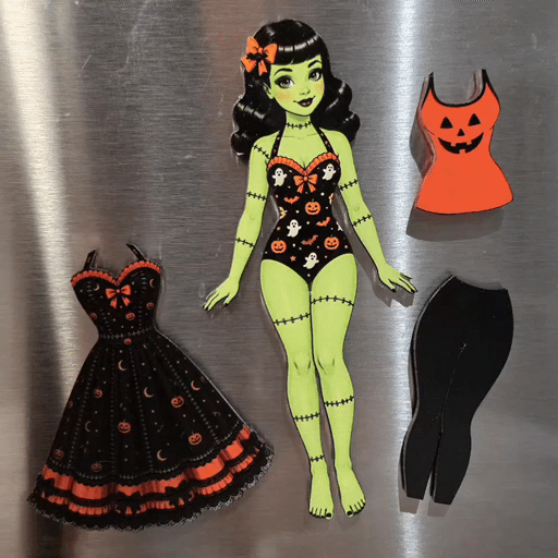 Spooky Cute Magnetic Acrylic/Paper Doll