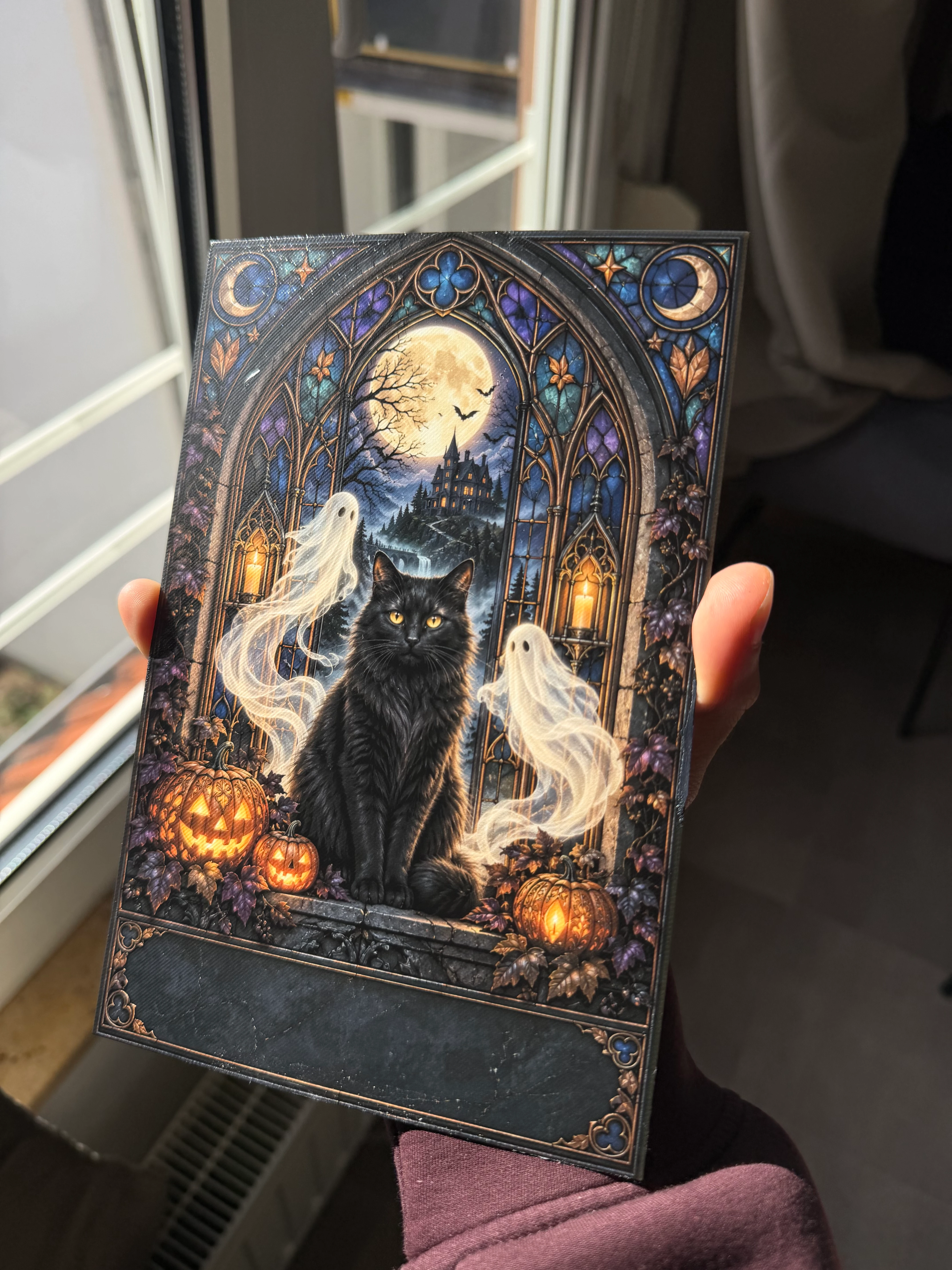 halloween ghost pumpkin castle moon plate
